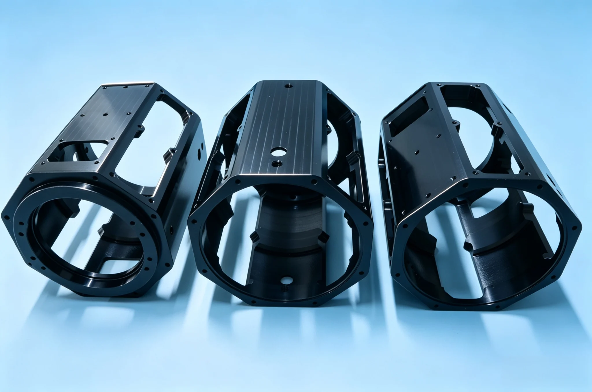 5-axis CNC Machined Black Anodized Aluminum Camera Lens Housing