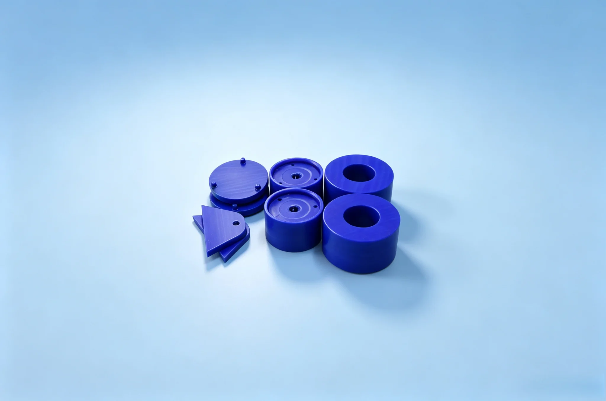 CNC machined Blue POM parts