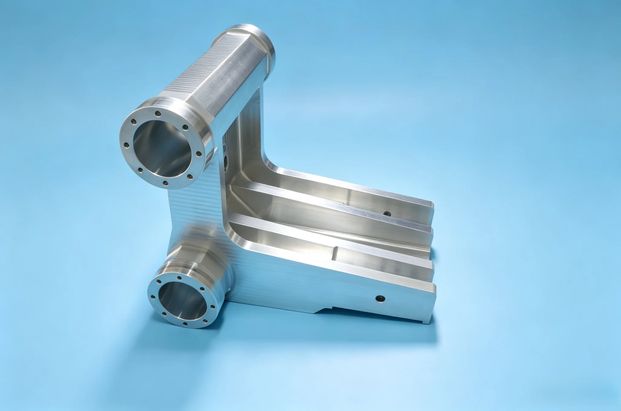 Dual Flange Linear Grain Aluminum Robot Arm Bracket