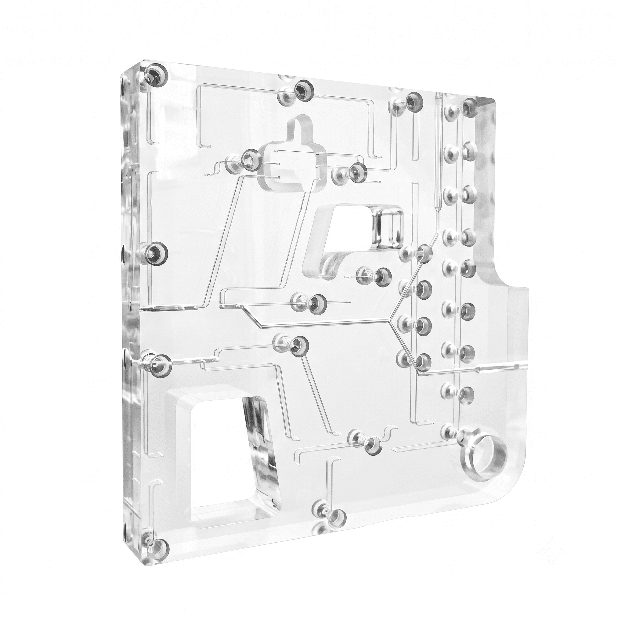 High-Transparency Fluid Manifolds